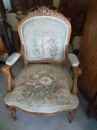 Antique Walnut French Chair Original Tapestry Light Wood ...