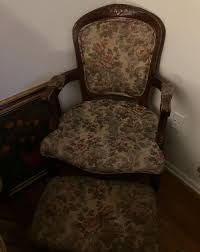 Two cherrywood chairs with ottoman for sell. Asking price ...