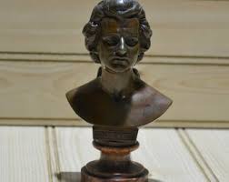 Vintage Stone Bust Statue Mozart Music Composer Sculpture ...