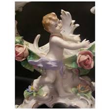 Antique Sitzendorf German Porcelain Candle Stick Holder ...