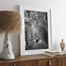 Japan nature art black and white romantic wall decor for couples