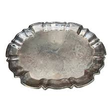 1970s Silverplate Footed Serving Tray | Chairish
