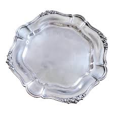 Antique Silver Tray From Hotel Sherman in Chicago | Chairish