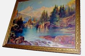 ANTIQUE THOMAS MORAN 1896 WOOD GOLD GILT CHROMOLITHOGRAPH ...