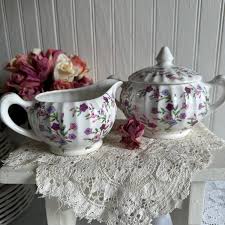 Shabby Chic Cream & Sugar Set/vintage WS George Bolero ...