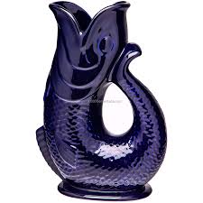 Dark Cobalt Blue Fish Shaped 1.5L Glug Jug – Decorative ...