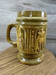 Vintage Ceramic 4 Embossed Knights Stoneware Mug Beer Stein ...