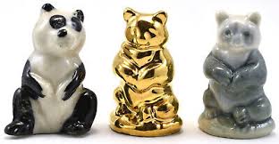 WADE PANDA BEARS TOTAL OF 3. LE GOLD TONE, WHIMSIE LAND, AND ...