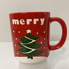 Vintage made in Japan Merry Christmas Tree Coffee Mug cups ...
