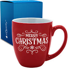 Merry Christmas Red 16oz Personalized Christmas Bistro ...