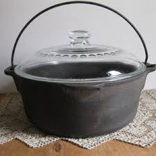 Vintage Wagner Ware Cast Iron Pot W/glass Lid-5 Quart Dutch Oven Cooking Pot-made in Usa-use From Kitchen to Camping...reshopgoods - Etsy