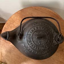 Antique 1863 Brinkmeyer Cast Iron Tea Kettle Evansville ...