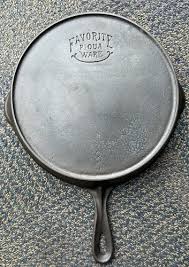 RARE Favorite Piqua Ware "Smiley Face" #8A Cast Iron ...