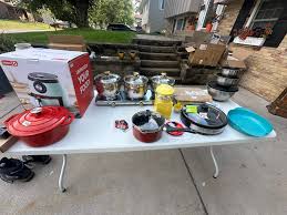 Hastings garage sale with various items