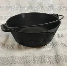 Vintage Cast Iron Camp Dutch Oven Kettle 12” w/ Bail Handle ...