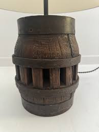 Antique Wooden Wagon Wheel Table Lamp | Chairish