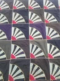 Vintage Feed Sack Beautiful Block Fan Pattern Quilt 67x66 ...