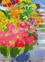 Walasse Ting 1969 Abstracted Flower