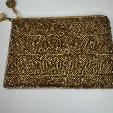 Amanda Smith Vintage Gold Bead Clutch 7x5 inches | eBay