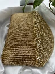 Gold Sequin and Bead Embellished Clutch | Handmade Evening ...