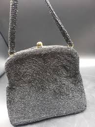 Vintage Black Hand Beaded Walborg Purse Bag w Beaded Strap. Made in Belgium | eBay