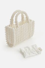 Shop Handbags - Top Handle Pearl Beaded Evening Bag | BABEYOND