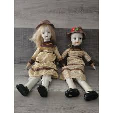 Vtg Antique Porcelain Head Arms Legs Cloth Body Lot 2 Dolls Sugar Bisque Walda - Etsy