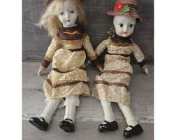 Vtg Antique Porcelain Head Arms Legs Cloth Body Lot 2 Dolls ...