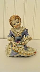 Vintage Beautiful Porcelain Girl Singing With Lace Dress | eBay