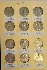 1941 - 1947 BU Walking Liberty Silver Half Dollar Set In ...