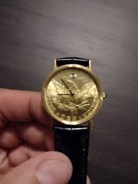 VINTAGE Oleg Cassini Ten Dollar Coin Gold Plated Watch ...