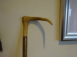 Vintage Hazelwood Walking Stick With Polished Antler Handle ...