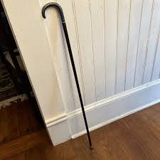 Antique Walking Stick Cane Handle Wood 35”Shaft Motif Gold 1890s Marker FRIZON | eBay