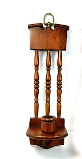 Spindle Back Wood Candle Holder Brown Taper Wall Mount Mid ...