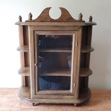 Wood Curio Cabinet 2 Shelf W Glass Doors - Etsy