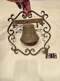 Antique Old Iron Hand Made Wall Hanging Door Brass Bell ...