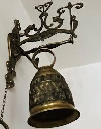 Antique Venetian Solid Bronze Servant Bell with Red Velvet ...