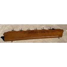 Vintage French Carved Wood 6 Hook Pot Rack or Coat Rack | Chairish