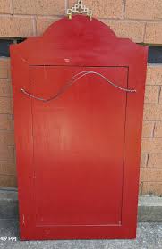 Late 20th Century Chinoiserie Decorated Red Frame Wall Mirror For Sale at 1stDibs