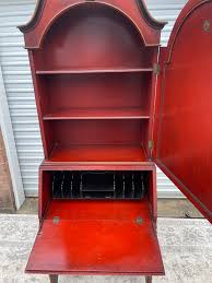 Antique Union Furniture Company Red Chinoiserie Secretary