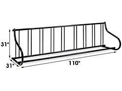 Single-Sided Grid Bike Rack - 9 Bike Capacity, Black H-2891BL - Uline