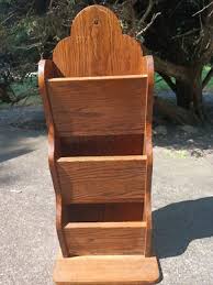 Vintage Wooden Mail Organizer Letter Bills KEY HOLDER WALL Mount 3 Slots Oak USA | eBay