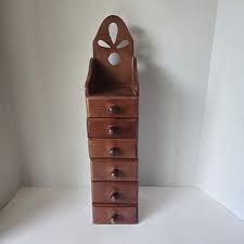 Vintage Wooden Tea Spice Cabinet 6 Storage Drawers Apothecary Sewing Crafts | eBay