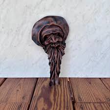 Vintage Handcrafted Molded Tooled Leather Sculptured Face Wall Hanging- Dark Brown - Old Man Molded Mask - Long Bearded Man - Etsy Ireland