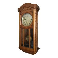1926 Gebrüder Junghans Antique Mechanical Wooden Wall Pendulum Clock | Chairish