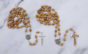 Amazon.com: Rosary Olive Wood Beads St. Michael Medal ...