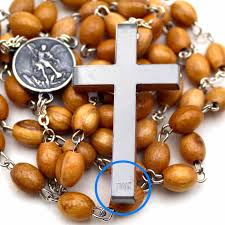 St. Michael Rosary with Olive Wood Beads Wooden Crucifix 9 ...