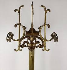 Standing Hall Tree Coat Hallway Rack Brass Mermaids Base Hollywood Regency | eBay