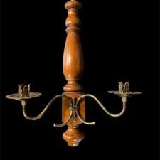 Vintage Double Taper Candle Wooden And Metal | Mercari