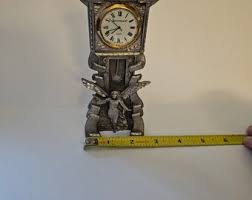 Vintage Heavy Pewter Desktop Clock With Angel - Etsy
